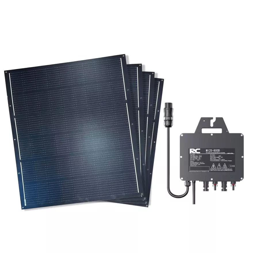 Kit Solar Enchufable City 800 W con 4 paneles flexibles 210 Wp

