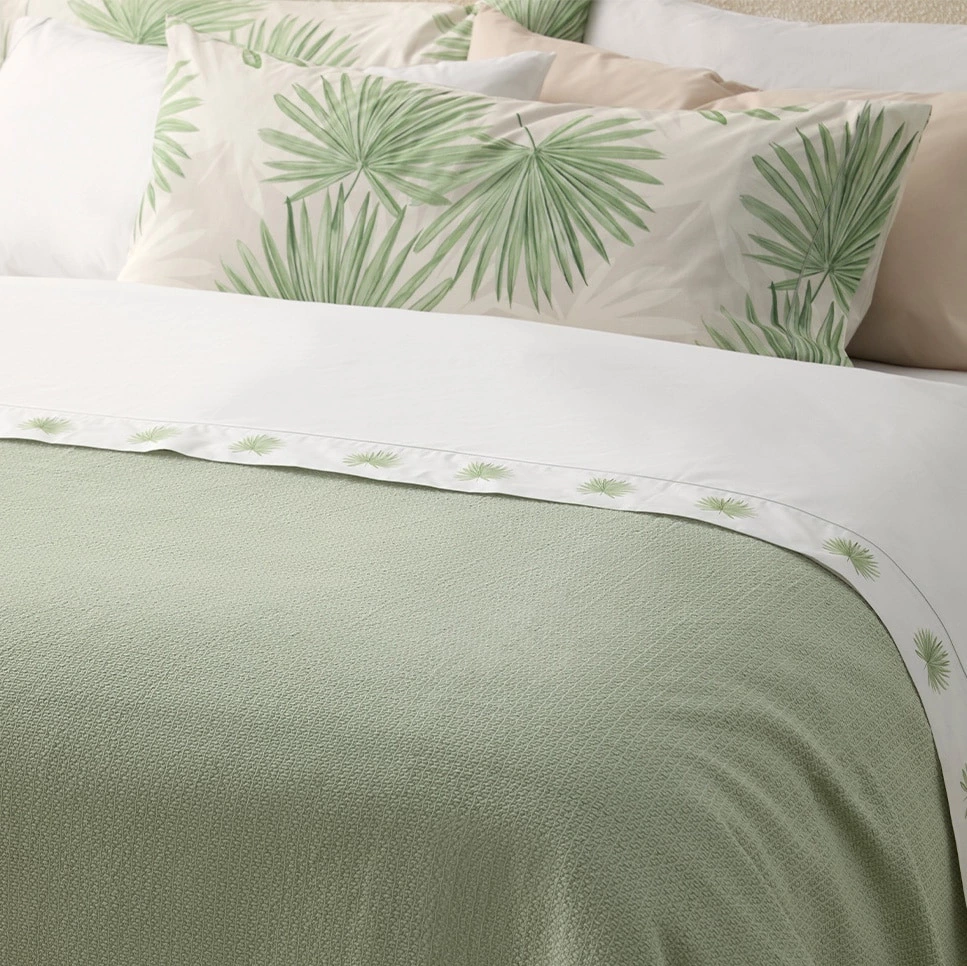 Colcha algodón Melisa Bassols Verde Cama 90 cm