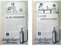 La tos desaparece con el jarabe Bayer de Heroína 