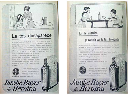 La tos desaparece con el jarabe Bayer de Heroína