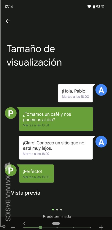 Tamano Visualizacion