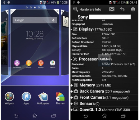 Más detalles sobre el Sony Xperia "Sirius", interfaz incluida
