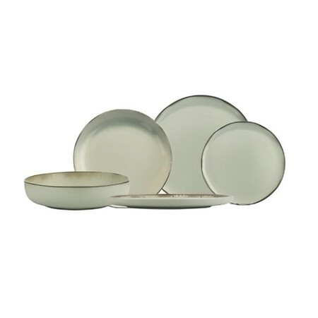 Vajilla en Gres de 12 piezas CARREFOUR HOME Mood - Verde