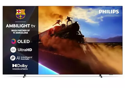 Philips Ambilight 55OLED770 4K OLED Smart TV - Pantalla de 55 Pulgadas con P5 AI Picture, Google TV, Dolby Vision y Sonido Dolby Atmos - Funciona con Alexa y Asistente de Google