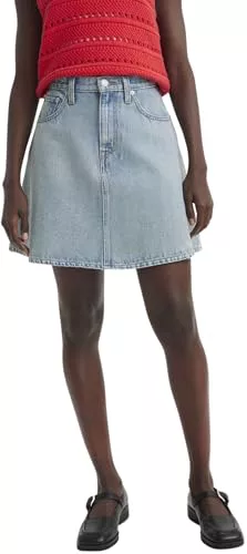 Levi's Mujer Falda Vaquera Mini Flounce Mid Rise, Corte en A, Azul (Look At Blue), 24