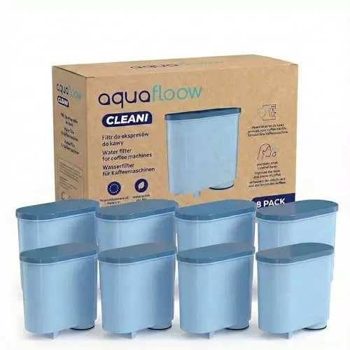 Filtro de agua AquaFloow para cafeteras automáticas, recambio compatible con Philips, Saeco AquaClean CA6903/10 CA6903/22 CA6903, reduce el contenido de cal- 8 unidades