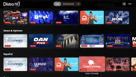 Así es DistroTV, la nueva alternativa a Pluto TV llena de canales gratis para tu tele o tu móvil