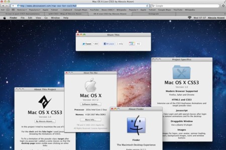 Lion con CSS3 y HTML5, simula OS X desde tu propio navegador