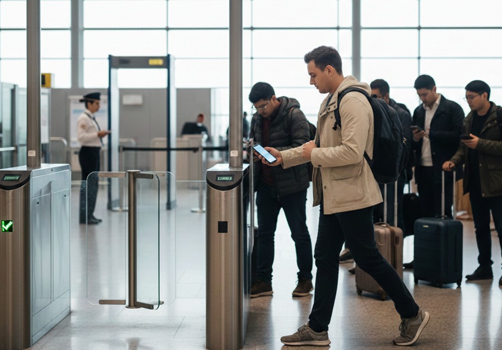 Las colas de los controles de seguridad de los aeropuertos son muy estresantes. La solución es reservar hora desde el móvil