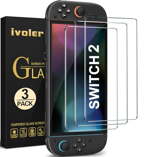 ivoler 4 Piezas Protector Pantalla para Nintendo Switch 2 Model 2025, Cristal Vidrio Templado Premium