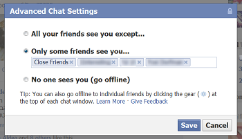 Facebook permitirá precisar para qué amigos quieres estar disponible (o no) en su chat