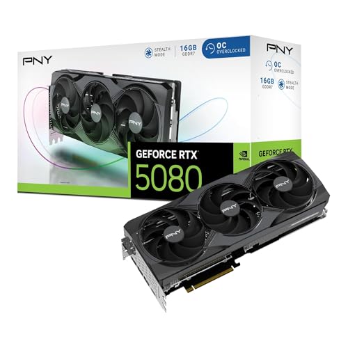 PNY Tarjeta Gráfica GeForce RTX™ 5080 16GB OC Triple Fan DLSS 4