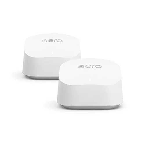 Router wifi de malla eero 6+ de Amazon | Con Ethernet de 1 Gb/s, pack de 2