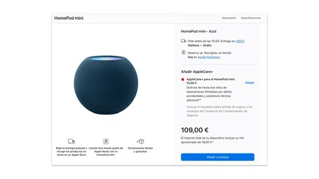 Tiempos de envío del HomePod mini en España