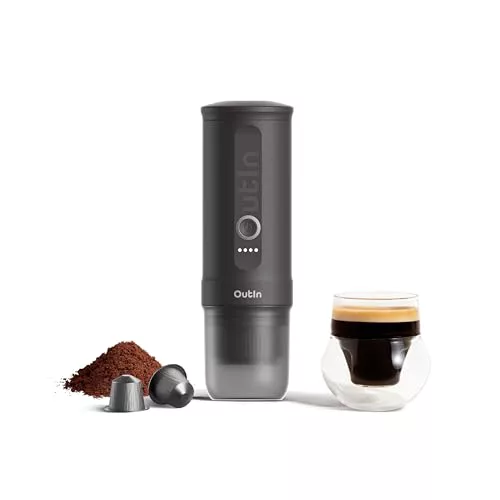 OutIn Nano Cafetera Espresso Eléctrica Portátil, Cafetera de Viaje
