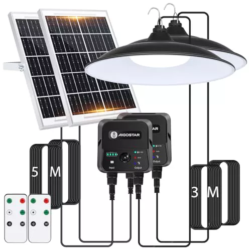 Aigostar - Lámpara solar exterior con sensor de movimiento 