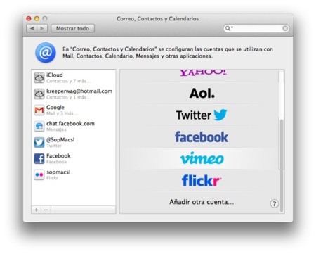 Como añadir Facebook al centro de notificaciones de Mountain lion