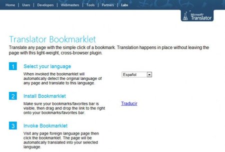 Microsoft lanza Bookmarklet Translator