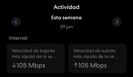 eero アプリは毎週速度テストを実行し、履歴に保存します。私の場合、メインルーターは契約速度を完璧に遵守しています。