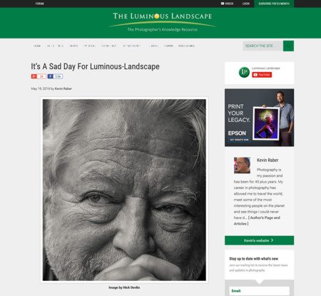 Muere Michael Reichmann, fundador de Luminous-Landscape, influyente web de la transición a la fotografía digital