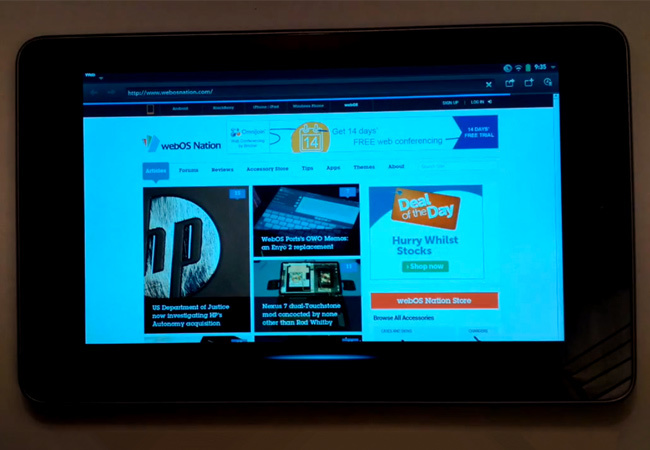 OpenWebOS Nexus 7