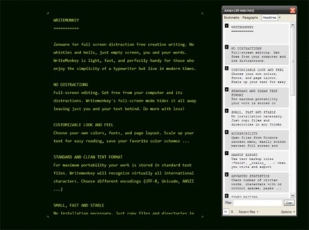 Write Monkey aparta las distracciones al escribir