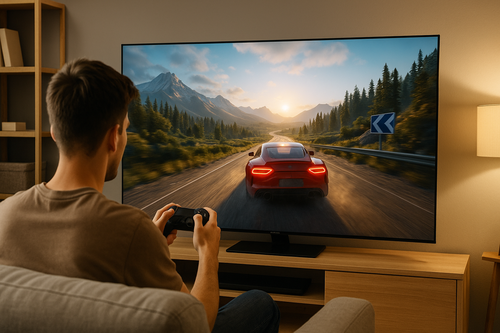 jugando con el televisor