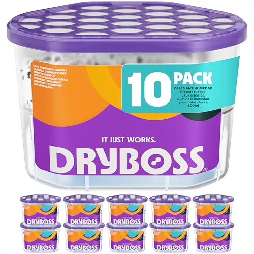 DRYBOSS Pack x 10 Deshumidificador Absorbente Anti Humedades