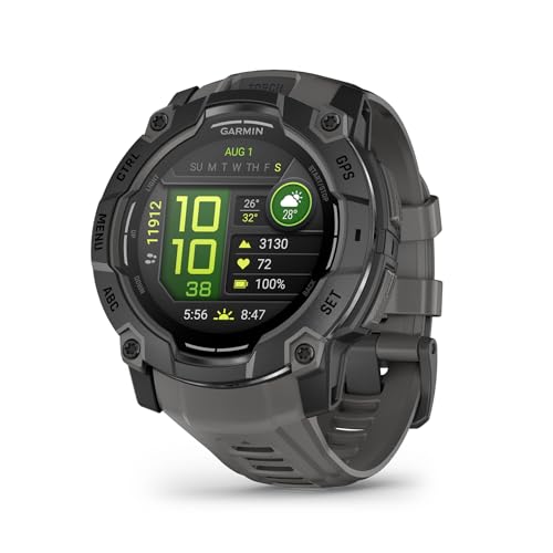 Garmin Instinct 3, Reloj Inteligente con GPS, Pantalla AMOLED de 50 mm, Resistente al Agua, Aplicaciones Deportivas integradas, Monitorización de la Salud, Linterna LED, hasta 24 días autonomía, Negro