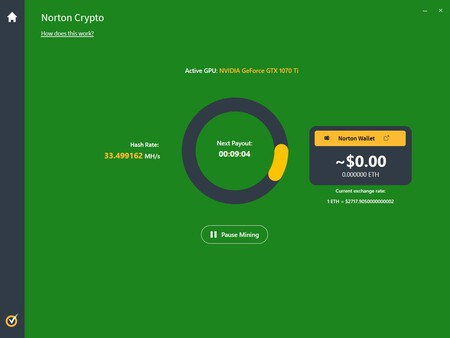 Norton cree que es buena idea cobrarte la suscripción de su antivirus, usarte para minar Ethereum y además quedarse un porcentaje