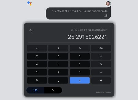 Google Assistant Calculadora