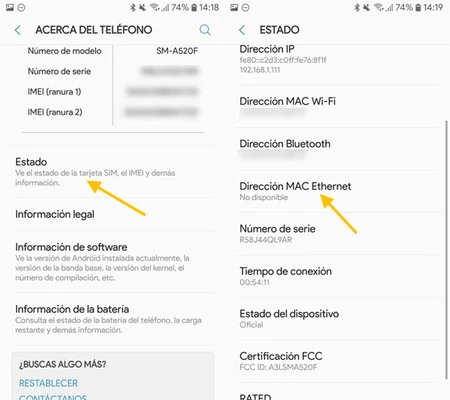 Samsung モバイルのイーサネット MAC アドレス