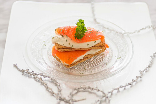 Canape Salmon Queso Crema