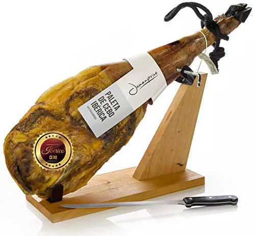 Jamón Ibérico de Cebo (Paleta) 4-4.5 Kg + Jamonero + Cuchillo - Paleta Ibérica