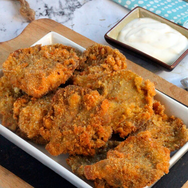 Receta de setas empanadas con alioli