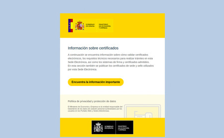 Alertan de una campaña de phishing que suplanta al Ministerio de Economía