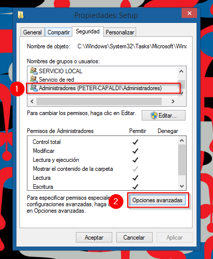 Icono Windows10 Permisos