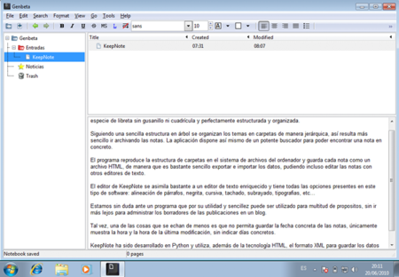 Una libreta en tu ordenador con KeepNote
