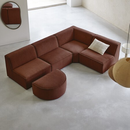 Dario Sofa Esquinero Modular En Tela Caoba 5 6 Plazas 7579