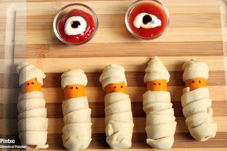 Receta de salchichas momia para Halloween