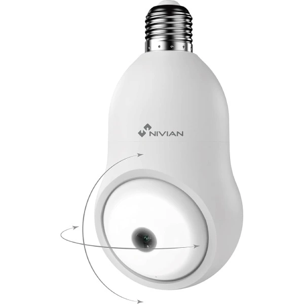 Nivian - Cámara de vigilancia Nivian tipo Bombilla, rotativa y Wi-Fi.