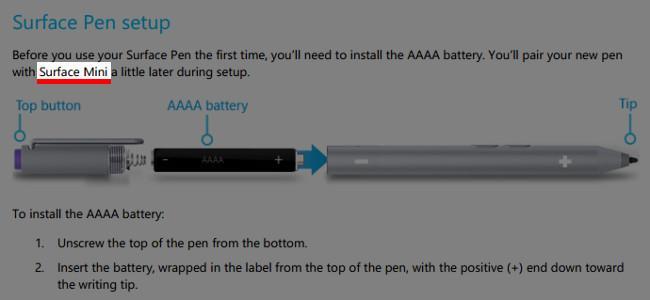 Referencia a Surface Mini