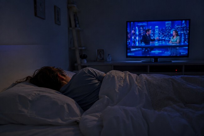 Durmiendo En Un Ahabitacion Con La Tele Encendida