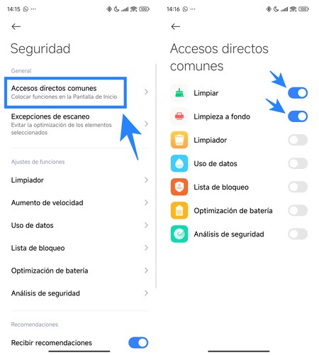 Accesos Directos Acelerar Xiaomi