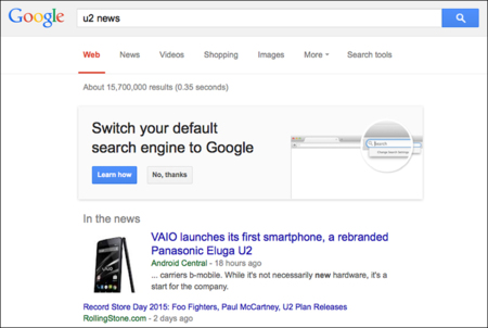 Google rogándole a los usuarios de Firefox ser su buscador por defecto. La imagen de la semana