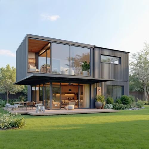 Casa ampliable de lujo de 2 plantas, moderna villa de 3 a 4 dormitorios con cocina y baño | Unidad de estar prefabricada de doble capa para gran familia y patio trasero ADU