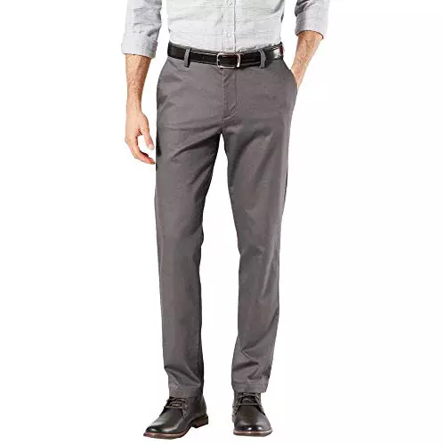 Dockers Signature Khaki Slim Fit Pants, Chino para Hombre, Gris (Magnet), 33W / 30L