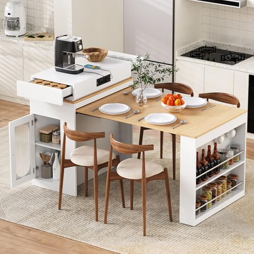 Bladez Isla de cocina moderna con mesa extensible 
