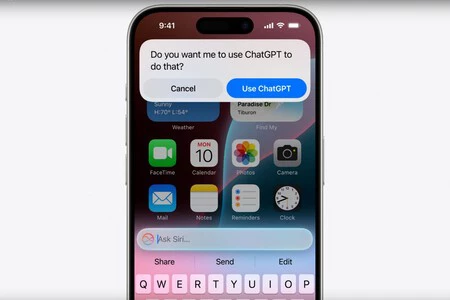 これは、Siri から ChatGPT にアクセスしたときに iOS 18.2 が通知する方法です。