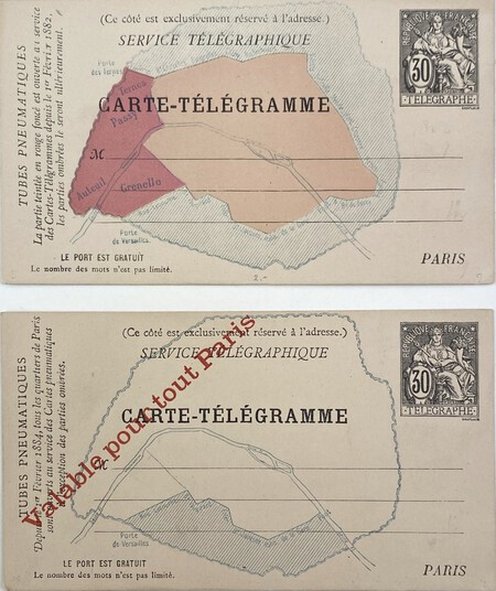 Pneumatic Telegraph Paris Carte Telegrammes Big